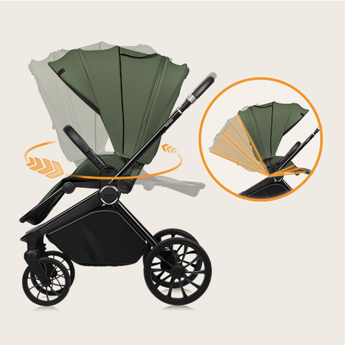 Lionelo Mika Plus 3w1 Green Olive — Wózek wielofunkcyjny